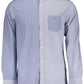 Classic Blue Cotton Shirt with Logo Detailing