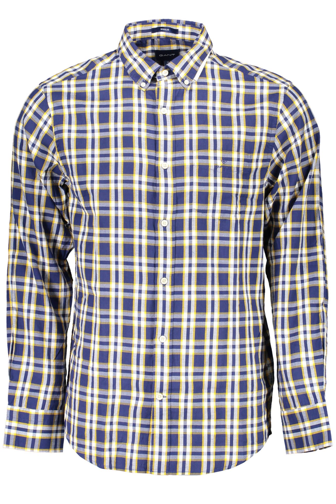 Chic Blue Cotton Long Sleeve Men's Shirt