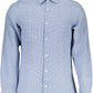 Elegant Slim-Fit Blue Long Sleeve Shirt