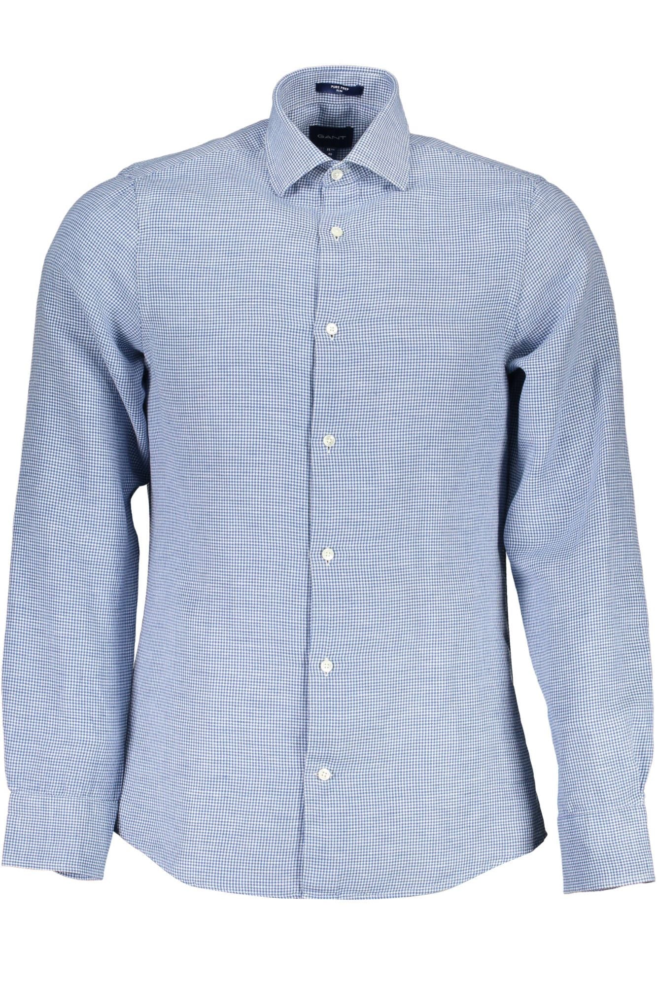 Elegant Slim-Fit Blue Long Sleeve Shirt