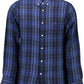 Elegant Blue Button-Down Cotton Shirt