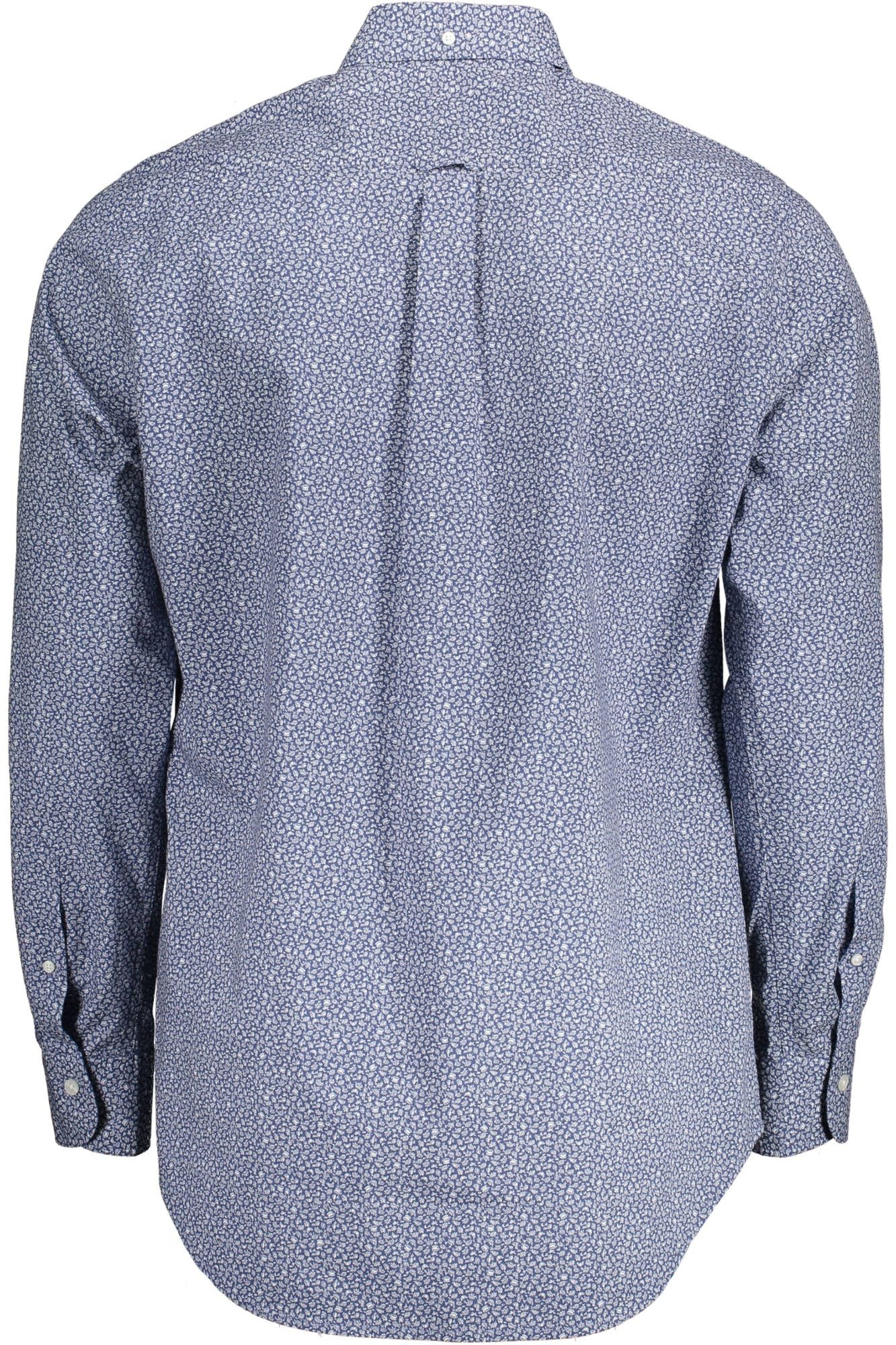 Chic Blue Cotton Button-Down Men's Shirt