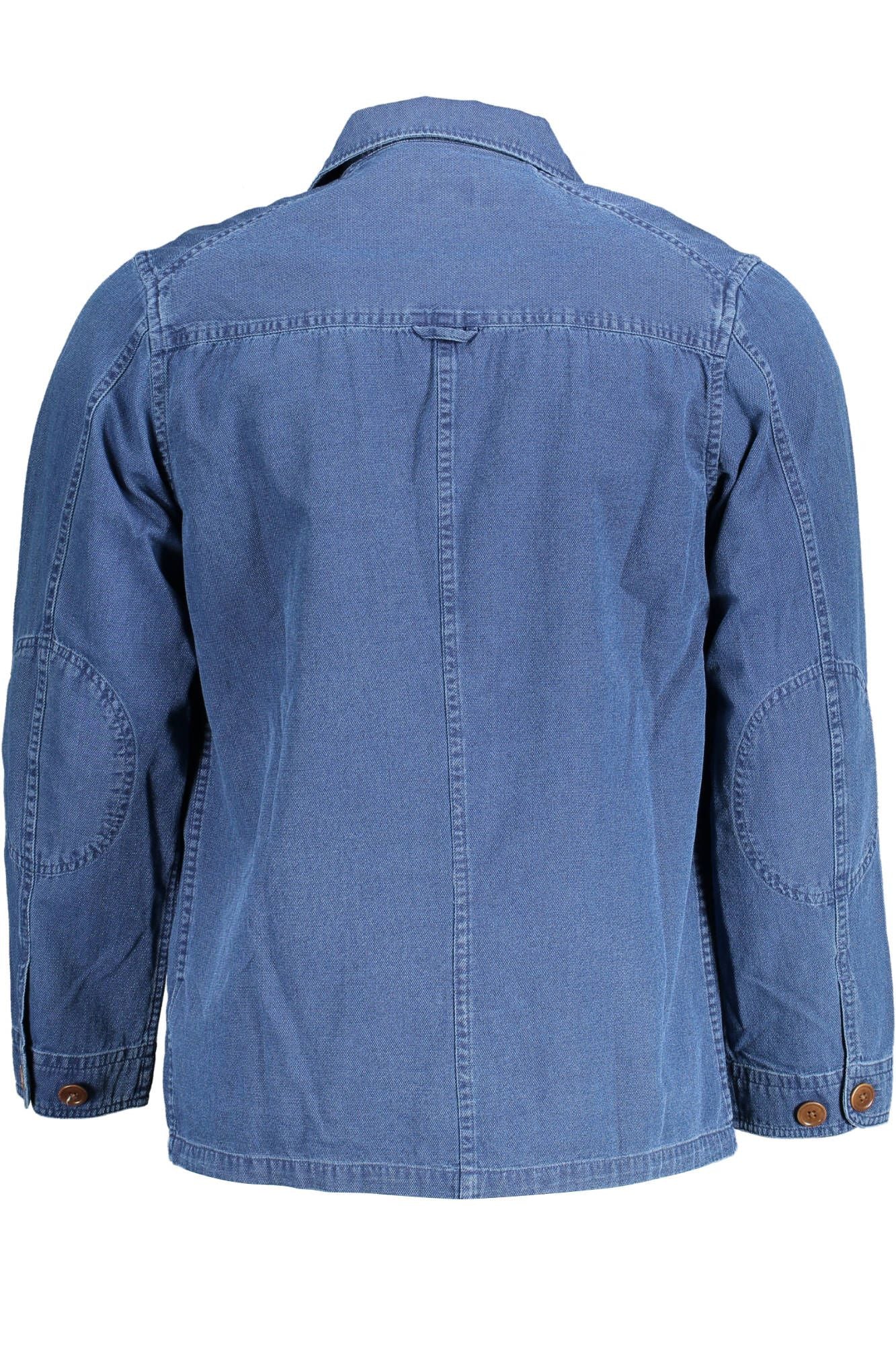 Chic Blue Cotton Long-Sleeve Men's Shirt