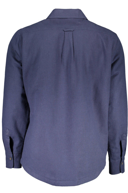 Chic Blue Cotton Padded Shirt for Men