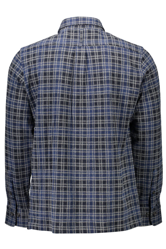 Elegant Blue Long-Sleeved Men's Shirt