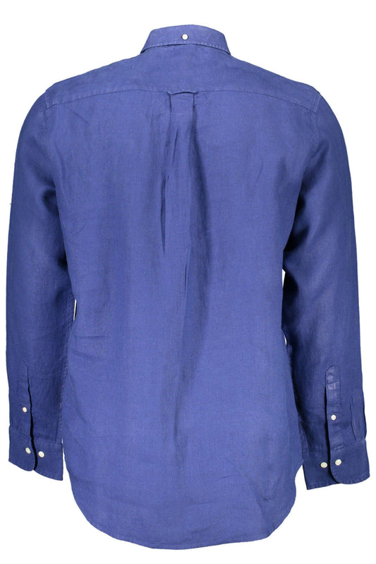 Elegant Organic Cotton Blue Shirt for Men