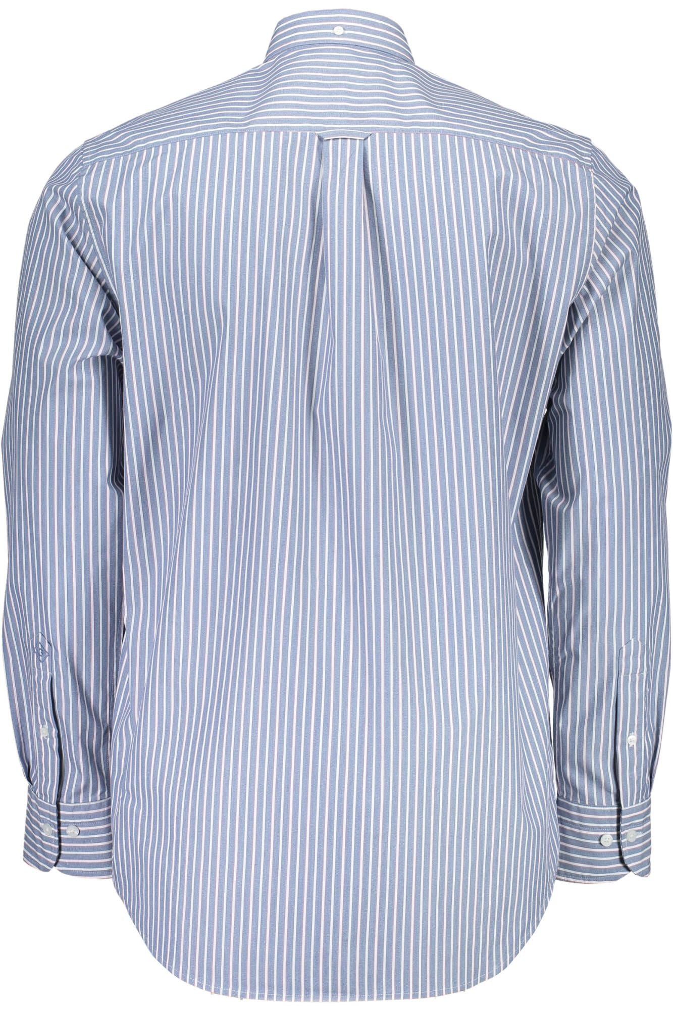 Elegant Blue Cotton Long Sleeve Shirt