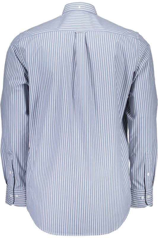 Elegant Blue Cotton Long Sleeve Shirt