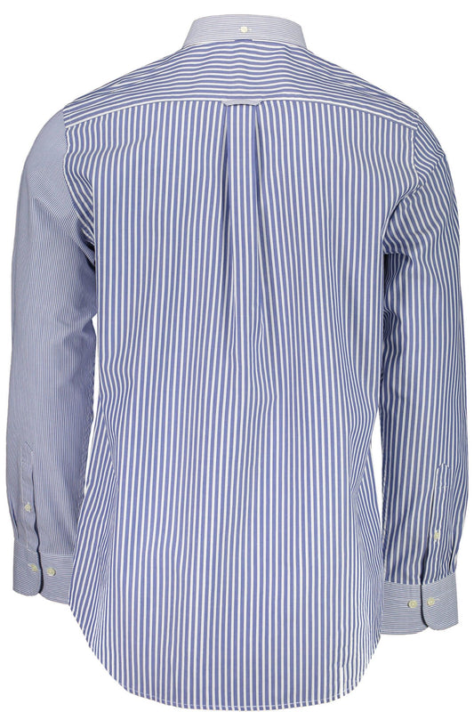 Classic Blue Cotton Shirt with Logo Detailing