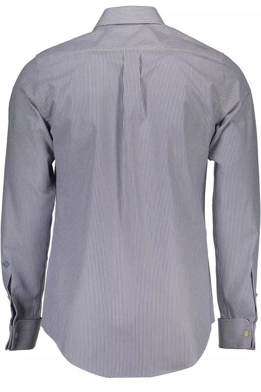 Elegant Blue Cotton Long Sleeve Shirt