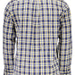 Chic Blue Cotton Long Sleeve Men's Shirt