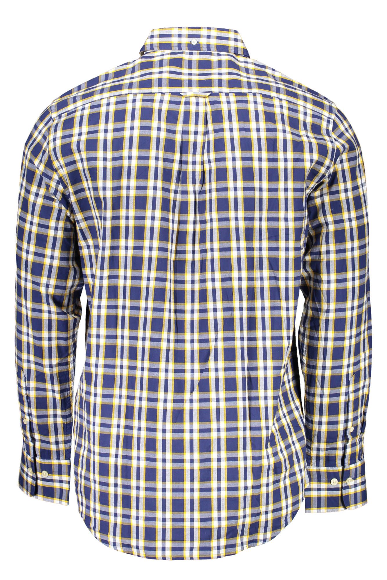 Chic Blue Cotton Long Sleeve Men's Shirt