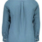 Elegant Blue Long Sleeve Cotton Blend Shirt