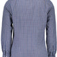 Elegant Blue Slim-Fit Long Sleeve Shirt