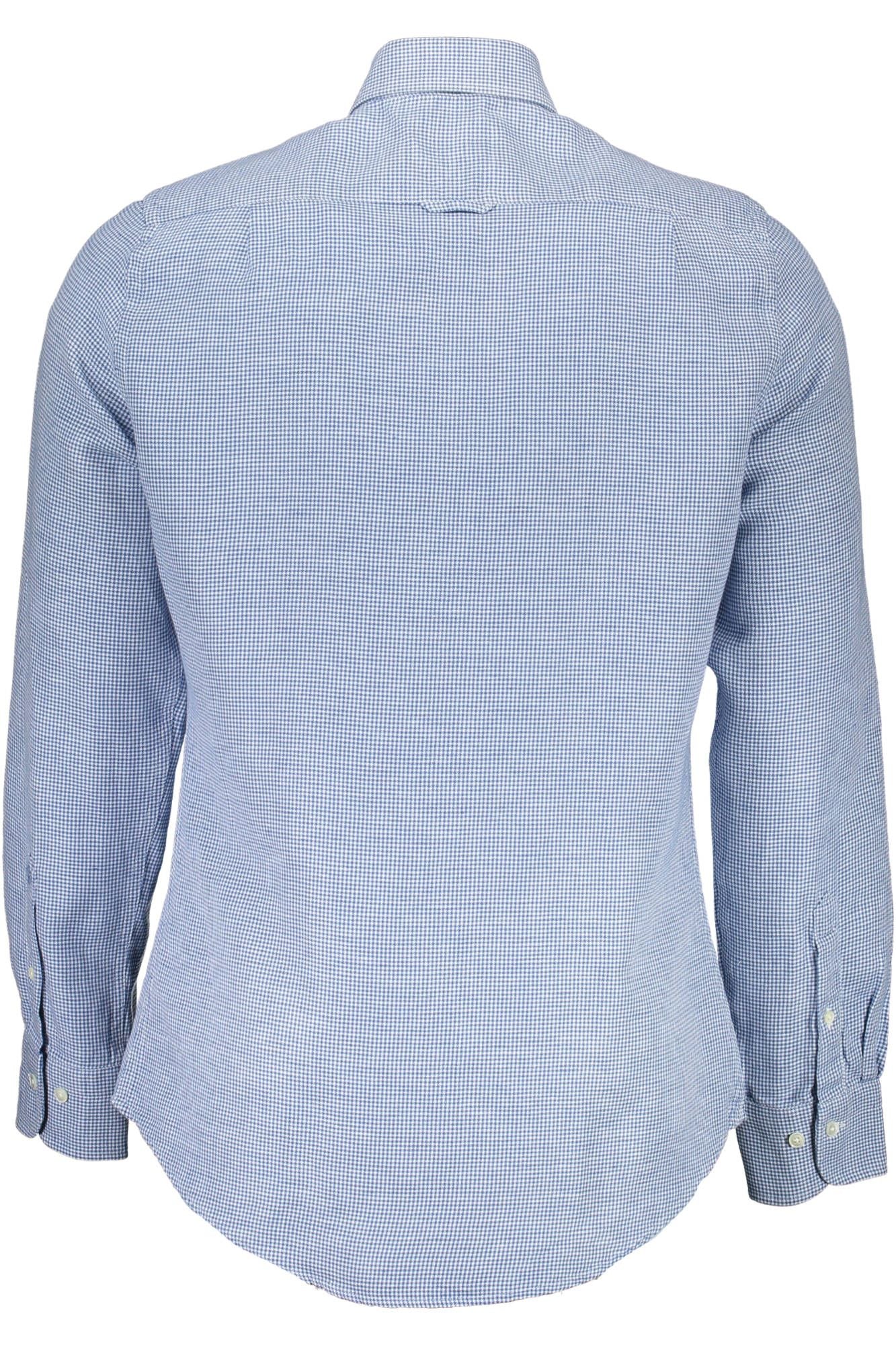 Elegant Slim-Fit Blue Long Sleeve Shirt