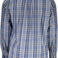Elegant Blue Cotton Button-Down Men's Shirt