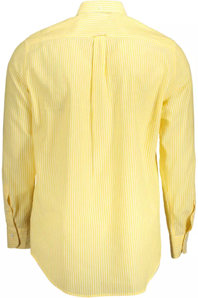 Elegant Yellow Long-Sleeved Button-Down Shirt