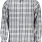 Elegant Gray Long Sleeve Button-Down Shirt