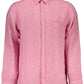 Elegant Pink Linen Button-Down Shirt