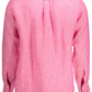 Elegant Pink Linen Button-Down Shirt
