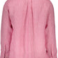 Elegant Pink Linen Button-Down Shirt