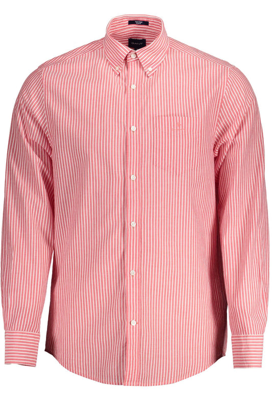 Elegant Red Long-Sleeved Gentleman's Shirt