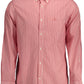 Elegant Red Cotton Button-Down Shirt