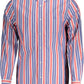 Elegant Red Cotton Shirt with Button-Down Collar