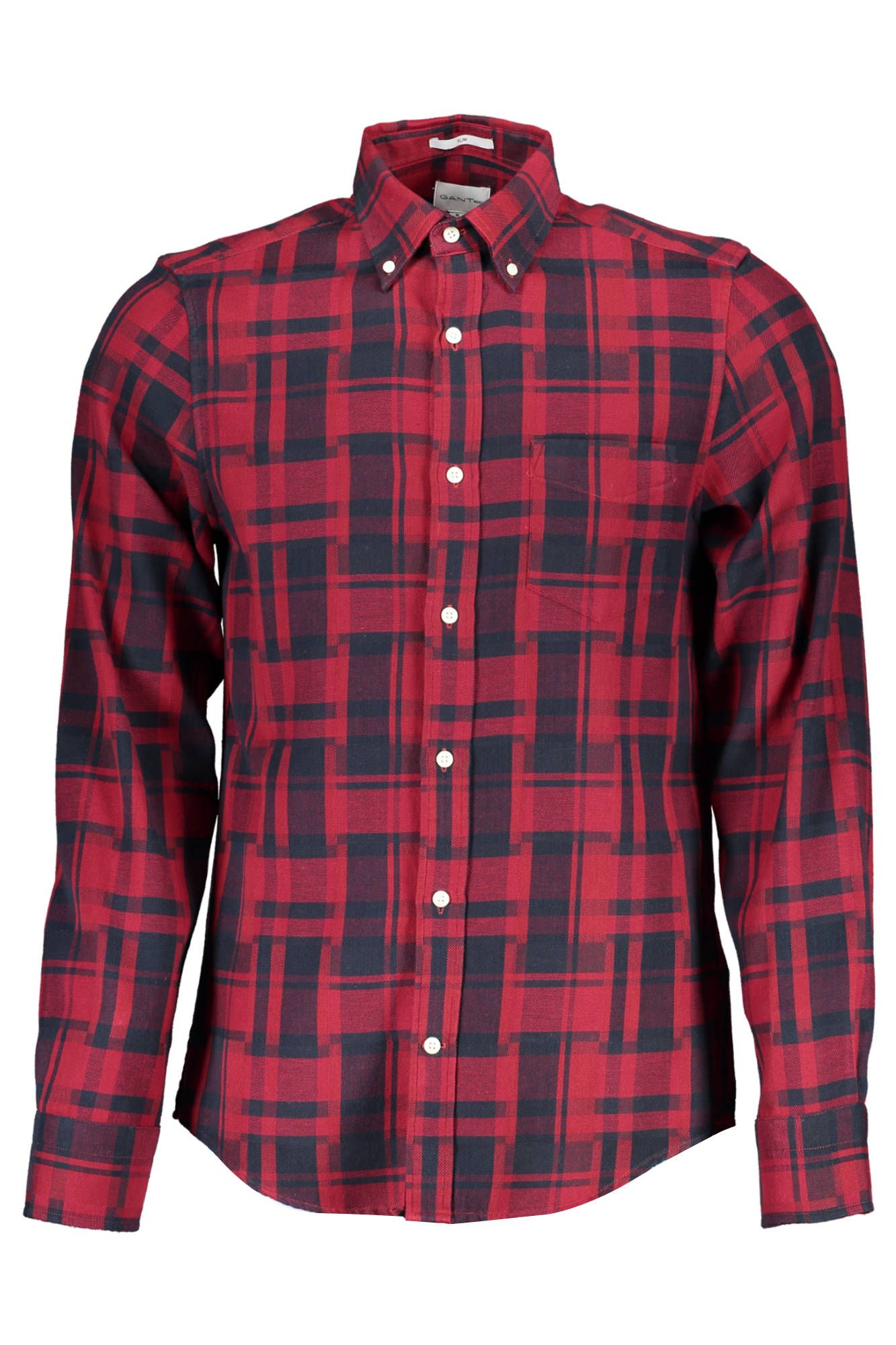 Chic Red Button-Down Slim Shirt