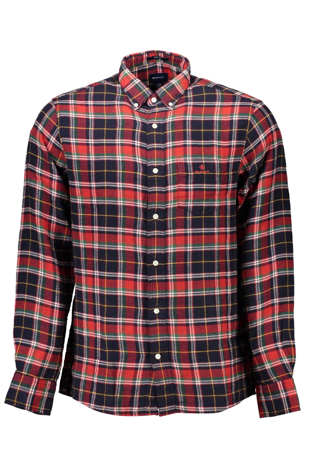 Elegant Red Button-Down Regular Fit Shirt