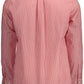 Elegant Red Cotton Button-Down Shirt