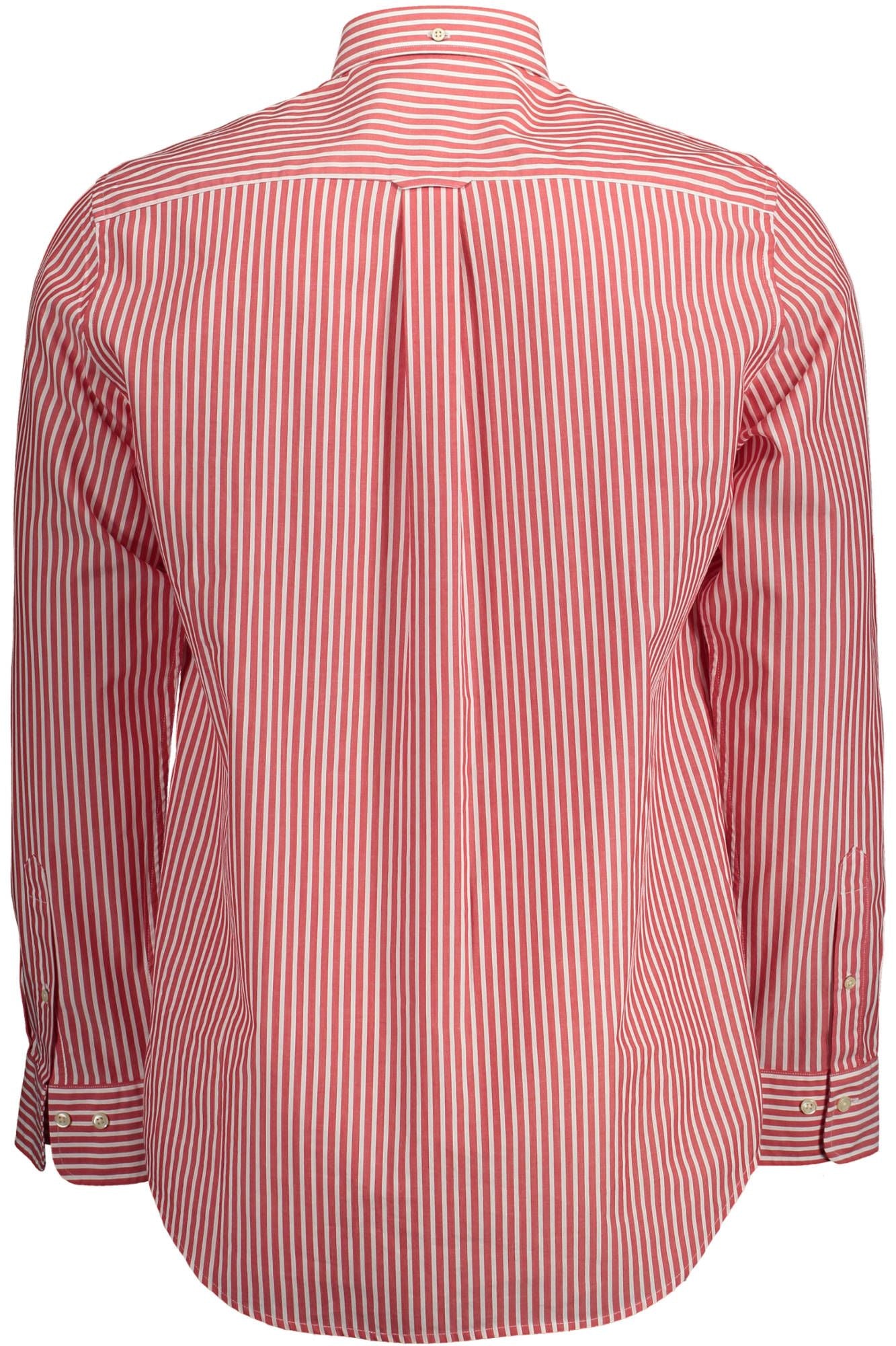 Elegant Red Cotton Button-Down Shirt