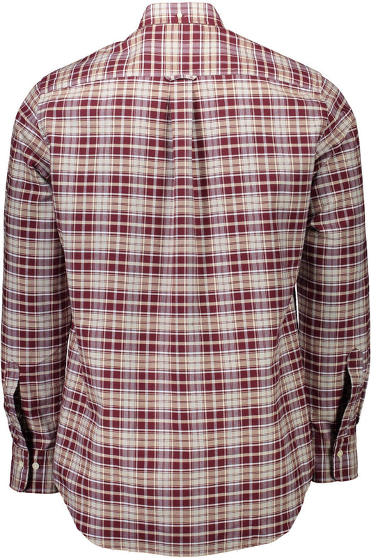 Elegant Red Button-Down Men's Shirt