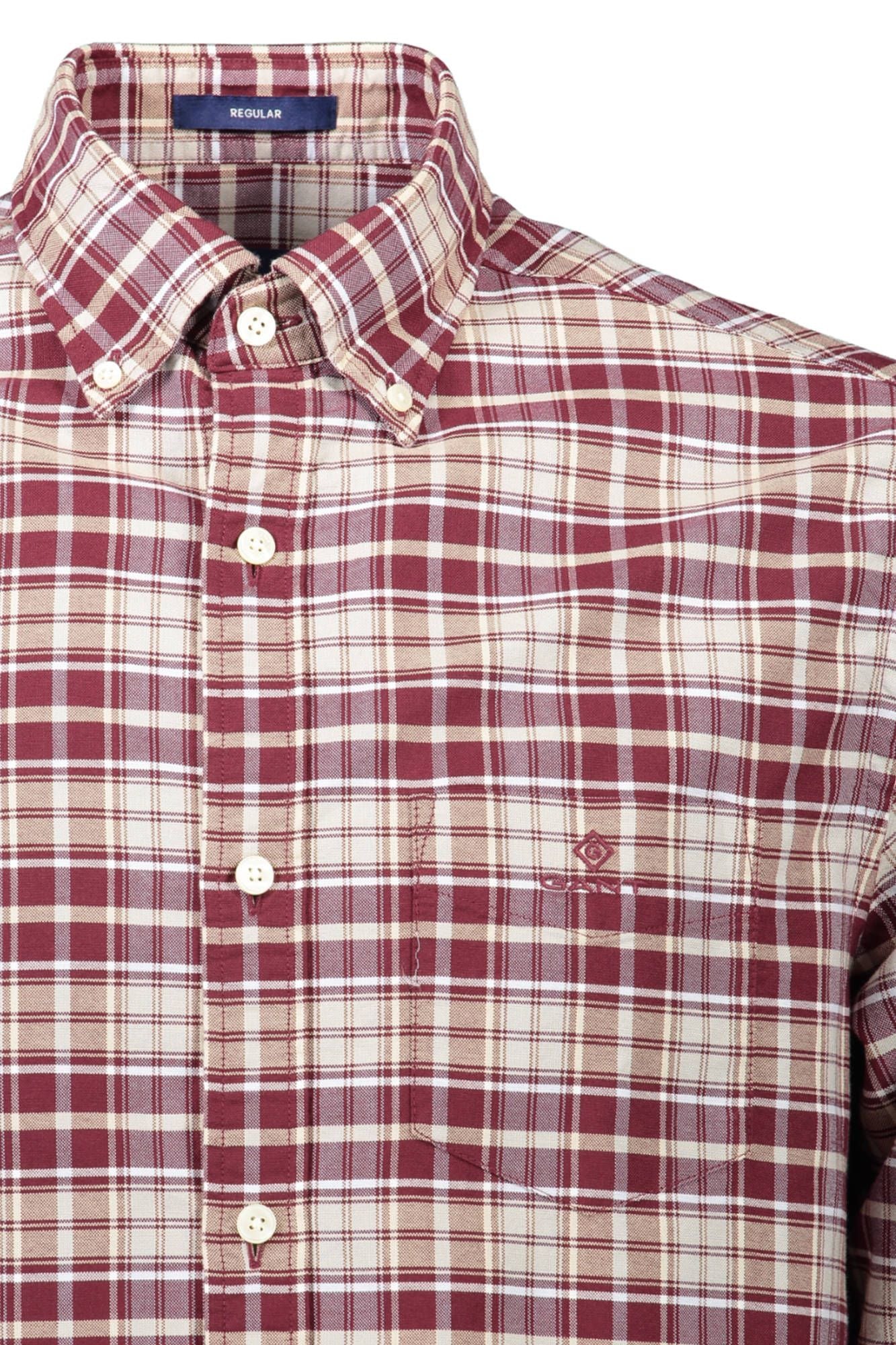 Elegant Red Button-Down Men's Shirt