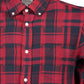 Chic Red Button-Down Slim Shirt
