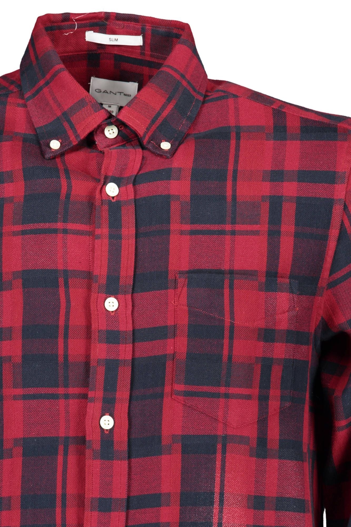 Chic Red Button-Down Slim Shirt