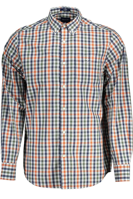 Chic Green Button-Down Men's Shirt