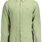 Chic Green Linen Button-Down Shirt