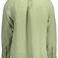 Chic Green Linen Button-Down Shirt