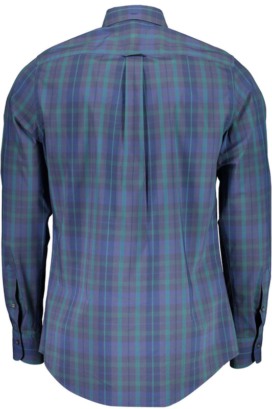 Elegant Green Cotton Slim Shirt for Men