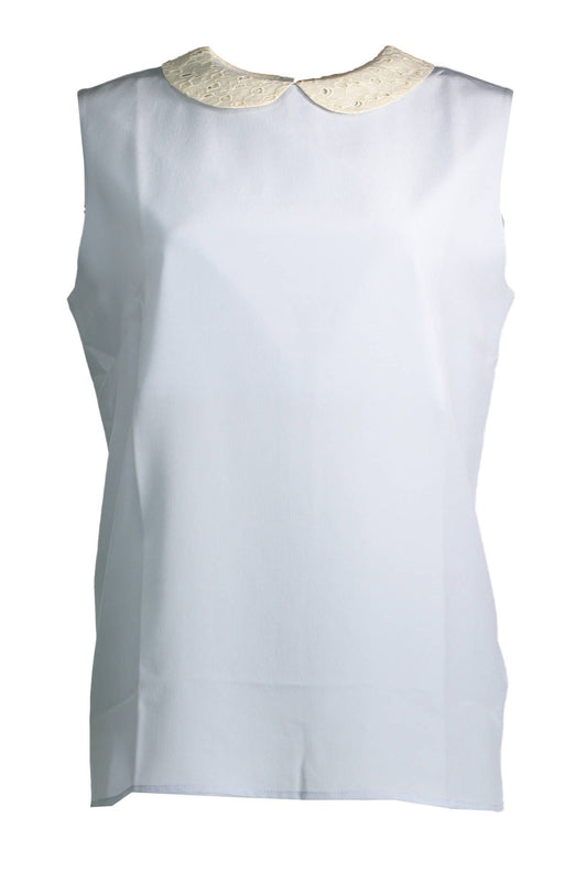 Elegant Silk Tank with Removable Collar