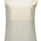 Elegant Silk Tank with Removable Collar in White