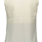 Elegant Silk Tank with Removable Collar in White