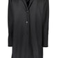 Chic Black Wool Long Sleeve Coat
