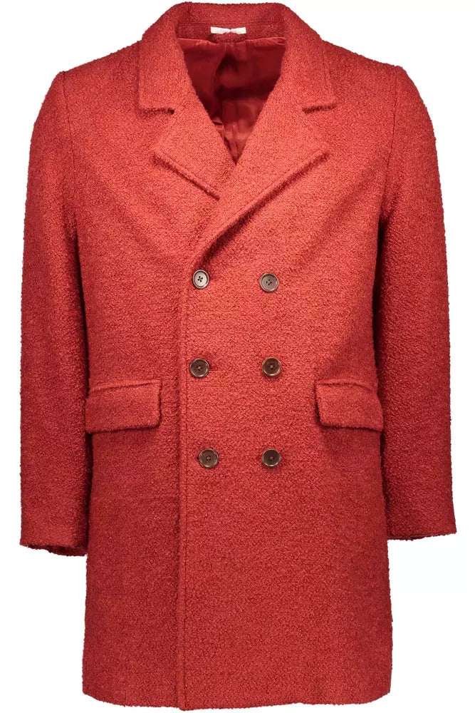 Elegant Red Long Sleeve Coat