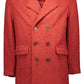 Elegant Red Long Sleeve Buttoned Coat