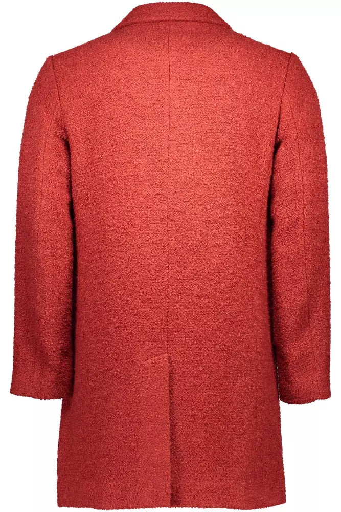 Elegant Red Long Sleeve Coat