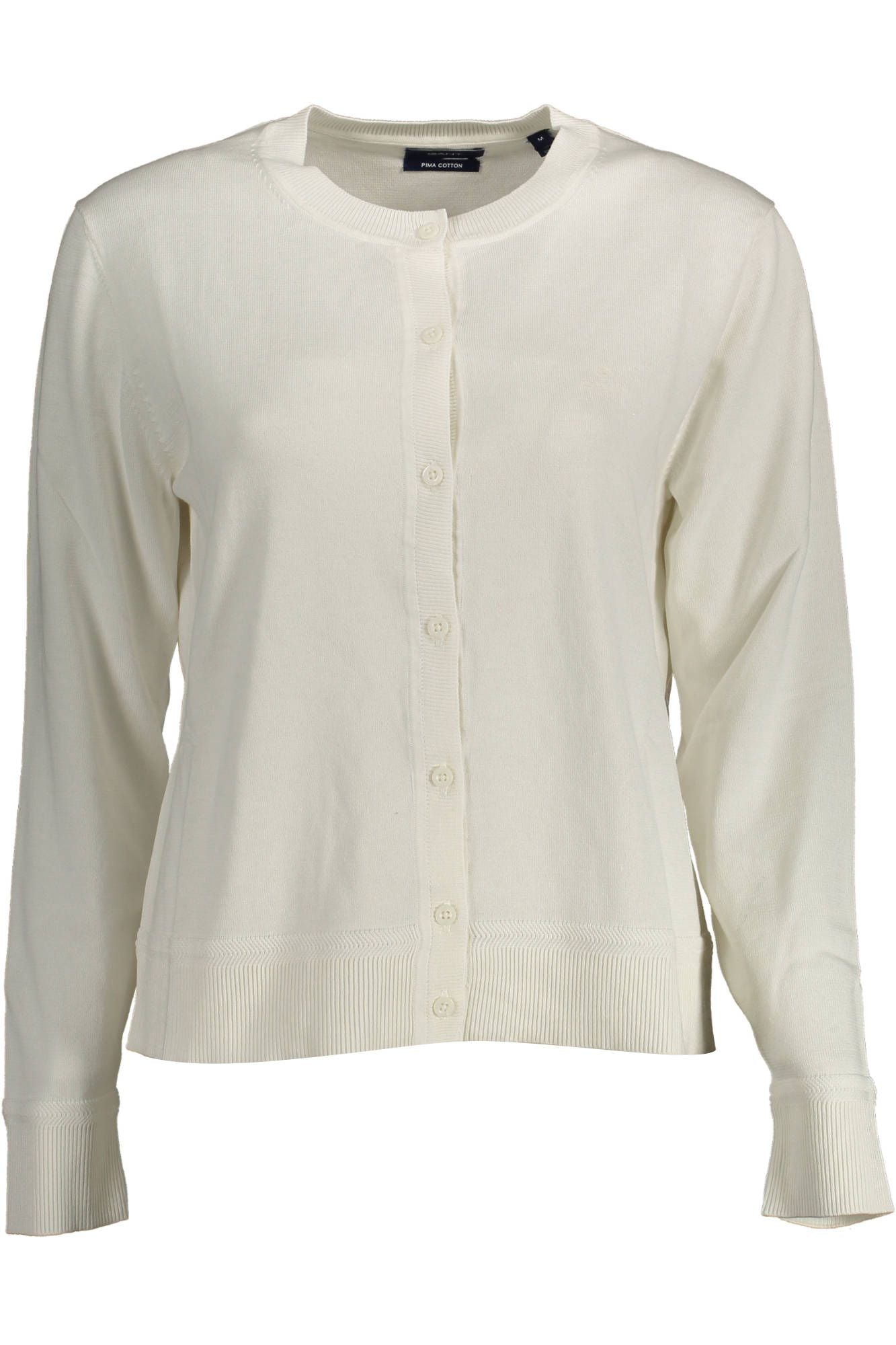 Chic White Organic Cotton Cardigan with Embroidery