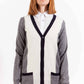 Chic Gray Woolen Long Sleeve Cardigan