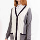 Chic Gray Woolen Long Sleeve Cardigan